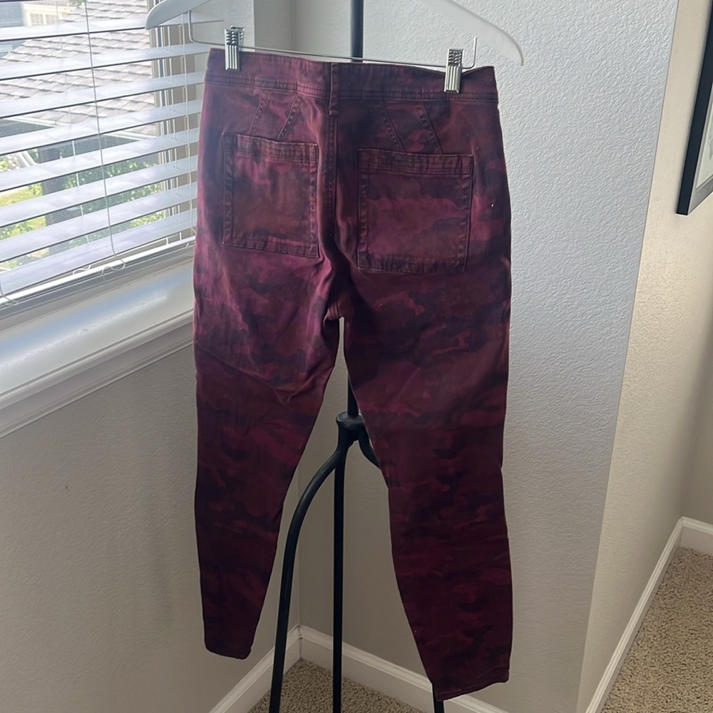 Anthropologie Maroon Patterned Pants - image 4